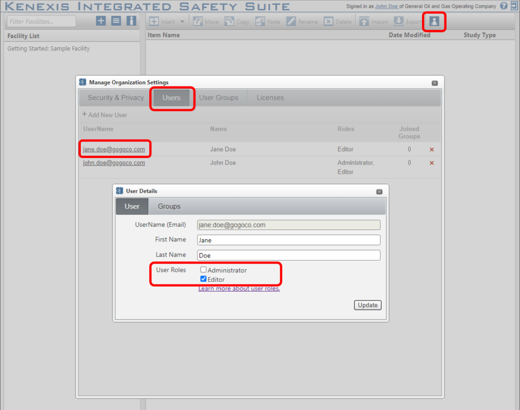 Managing User Roles | Kenexis