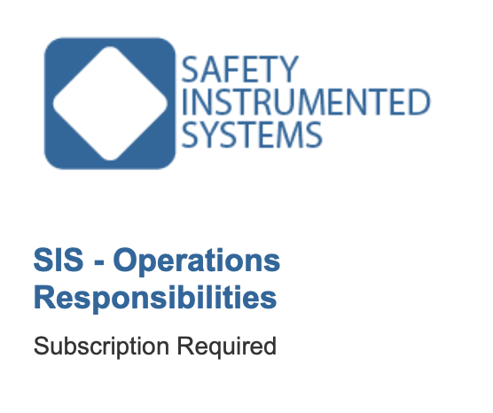 SIS – Operations Responsibilities